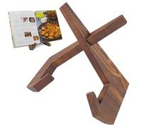 MeoZynxadril Soporte de Libros de Cocina, Soporte Libros de Madera, Porta Libros Cocina Vintage, Soporte Exhibición Multifunción, para Exhibir Recetas, Libros, Marcos de Fotos, Cocina