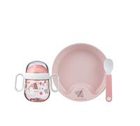 Mepal Mio - set vajilla para bebé 3 piezas - Flowers & Butterflies - con taza anti-derrames - plato de bebé y cucharas de bebé - regalo de nacimiento ideal - apto para el lavavajillas