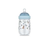 Mepal - Biberón Mio Little Dutch - Tapa transparente para almacenamiento - Anticólicos Biberones - Diseño en espiral evita obstrucciones - Silicona de grado médico - 240 ml - Forest Friends