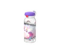 Mepal - Botella con Tapa Abatible Campus - La Tapa Abre con un Solo Clic - Adecuada Para Bebidas Carbonatadas - Botella Agua Niños - A Prueba de Fugas y apto Lavavajillas - 600 ml - Unicorn Glow