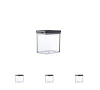Mepal - Caja de Almacenaje Omnia - Tarros de Conservación de Cocina con Tapa para Alimentos Secos - Organizador de Cocina - Caja de Frescura Apilable y Hermética - 1100 ml - Black (Paquete de 4)