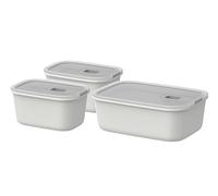 Mepal - Caja de comida fresca EasyClip 3-Partes - Caja de almacenamiento con tapa y cierre de clic - Apto para el microondas, el horno y el congelador - 2 x 450 ml + 1000 ml - Nordic white