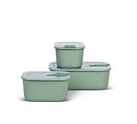 Mepal - Caja de comida fresca EasyClip 3-Partes - Caja de almacenamiento con tapa y cierre de clic - Apto para el microondas, el horno y el congelador - 2 x 450 ml + 1000 ml - Nordic sage