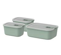 Mepal - Caja de comida fresca EasyClip 3-Partes - Caja de almacenamiento con tapa y cierre de clic - Apto para el microondas, el horno y el congelador - 2 x 450 ml + 1000 ml - Nordic sage