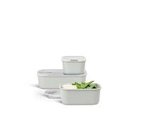 Mepal - Caja de comida fresca EasyClip 3-Partes - Caja de almacenamiento con tapa y cierre de clic - Apto para el microondas, el horno y el congelador - 2 x 700 ml + 1500 ml - Nordic white