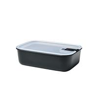 Mepal - Caja de comida fresca EasyClip - Caja de almacenamiento con tapa y cierre de clic - Apto para microondas, horno y congelador - Hermético y a prueba de derrames - 1500 ml - Nordic black
