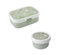 Mepal Caja de frutas y bento para niños, apta para lavavajillas y sin BPA, 300 ml y 750 ml, con compartimentos, tenedor y cierre de clip, perfecto para aperitivos y comidas | Little Farm