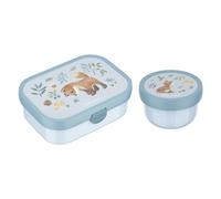 Mepal Campus Little Dutch Meets Fruits - Caja de frutas y bento para niños, apta para lavavajillas, 300 y 750 ml, con compartimentos, tenedor y cierre de clip, perfecto para aperitivos y comidas