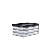 Mepal - Contenedor para Embutidos Omnia con 3 Capas - Caja para Deli - Almacenamiento de Salchichas y Fiambres - 3 Cajas Separadas para Organizar el Frigorífico - 3 x 500 ml - Black
