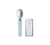 Mepal - Cuchara Plegable Ellipse - Cuchara Reutilizable Para Llevar - Cuchara Plegable Para Yogur - Cubiertos De Viaje - Incluye Estuche - Acero Inoxidable - Nordic blue