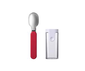 Mepal - Cuchara Plegable Ellipse Reutilizable Para Llevar y Yogur - Cubiertos De Viaje - Incluye Estuche - Acero Inoxidable - Nordic Red