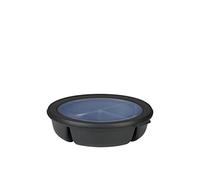 Mepal - Cuenco Bento 3 compartimentos múltiple Cirqula - Caja hermética de almacenamiento de alimentos - Táper para separar la comida - Meal prep containers & recipientes para alimentos-Nordic black