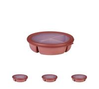 Mepal - Cuenco Bento 3 compartimentos múltiple Cirqula - Caja hermética de almacenamiento de alimentos - Táper para separar la comida - Meal prep containers & recipientes para alimentos - Vivid mauve