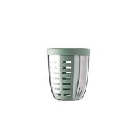 Mepal - Envase de fruta y verdura Ellipse - Recipiente para frutas - Ideal para frutas y verduras sobre la marcha - Tupper Fruta - Frutero con tenedor y escurridor - 600 ml - Nordic Sage