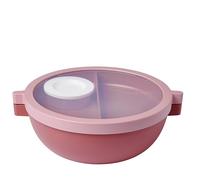 Mepal - Fiambrera bento básica Vita - Fiambrera con compartimentos - Recipiente para aliño y bandeja - Bento box - Bol para ensaladas - 1500 ml - Vivid mauve