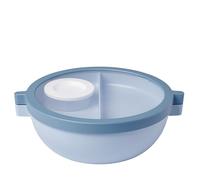Mepal - Fiambrera bento básica Vita - Fiambrera con compartimentos - Recipiente para aliño y bandeja - Bento box - Bol para ensaladas - 1500 ml - Nordic blue
