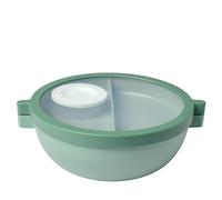 Mepal - Fiambrera bento básica Vita - Fiambrera con compartimentos - Recipiente para aliño y bandeja - Bento box - Bol para ensaladas - 1500 ml - Nordic sage