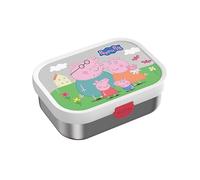 Mepal - Fiambrera Bento de Acero Inoxidable Campus - Caja Bento para Niños - Fiambrera con Compartimentos y Tenedor - Caja con Cierre de Clip - Apto para Lavavajillas - 750 ml - Peppa Pig
