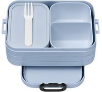 Mepal Fiambrera Bento Midi Take A Break, con caja Bento, para 2 sándwiches o 4 rebanadas de pan, fiambrera para pequeños aperitivos y sobras, para adultos con compartimentos, color azul nórdico