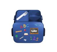 Mepal Fiambrera Bento Take a Break personalizada ABC, fiambrera con compartimentos, fiambrera con nombre, caja de bento para regalo, color azul oscuro