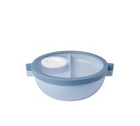 Mepal - Fiambrera bento Vita - Fiambrera con compartimentos - Recipiente adicional con tapa, recipiente para aliño y bandeja - Bento box - Bol para ensaladas - Nordic blue