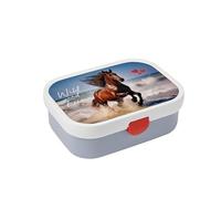 Mepal - Fiambrera Campus - Bento Box para Niños - Lonchera con Compartimento Bento y Tenedor - Fiambrera con Cierre de Clip - Sin BPA y apta para Lavavajillas - 750 ml - Wild Horse
