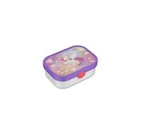 Mepal - Fiambrera Campus - Fiambrera Bento para niños - Fiambrera con compartimento bento y tenedor - Meal Prep Box con cierre de clip - Sin BPA y apta para lavavajillas - 750 ml - Brillo de unicornio