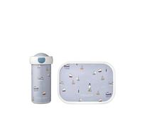 Mepal - Fiambrera Campus - Fiambrera para Niños con Vaso Escolar y Fiambrera - Fiambrera & Botella para Llevar - Apta para Lavavajillas y sin BPA - 300 ml + 750 ml - Sailors Bay