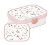Mepal Fiambrera Campus Little Dutch - Fiambrera Bento personalizada con nombre para niños - Inserto bento y tenedor - Cierre de clip - Sin BPA y apto para lavavajillas - 750 ml - Fairy Wonders