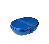 Mepal - Fiambrera Ellipse Duo - Lonchera & Adultos y Ensaladera & Llevar - Práctica Lunch Box & Almuerzo Saludable - Ideal & Sándwiches, Ensaladas y Sobras - 825 ml + 600 ml - Vivid blue