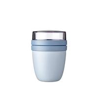 Mepal Fiambrera Ellipse Mini – Vaso yogur 120+300 ml, para microondas y lavavajillas – Nordic Blue
