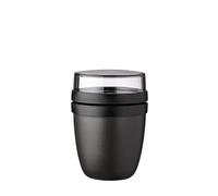 Mepal Fiambrera Ellipse Mini 300+120ml vaso para yogur y compartimentos apta microondas Nordic Black