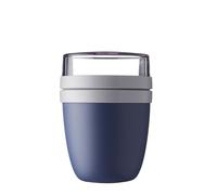 Mepal - Fiambrera Ellipse - Práctico Vaso para Yogur y Muesli - Compartimentos separados para Porta Alimentos - Apto para Congelador, Microondas y Lavavajillas - 500 ml + 200 ml - Nordic Denim