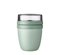 Mepal - Fiambrera Ellipse - Práctico Vaso para Yogur y Muesli - Compartimentos separados para Porta Alimentos - Apto para Congelador, Microondas y Lavavajillas - 500 ml + 200 ml - Nordic Sage