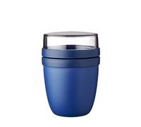 Mepal - Fiambrera Ellipse - Práctico Vaso para Yogur y Muesli - Compartimentos separados para Porta Alimentos - Apto para Congelador, Microondas y Lavavajillas - 500 ml + 200 ml - Vivid Blue