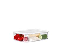 Mepal - Frigorífico Modula blanco - Recipiente Transparente con Tapa - Organizador de Cocina y Caja de Plástico - Organizador de Nevera Apilable y Hermético - 4800 ml - White