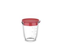 Mepal - Jarra medidora de vidrio con tapa Chef it - Medidas grabadas de fácil lectura - Apto para microondas y horno, sin tapa - Apto para lavavajillas - 500 ml - Coral