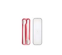 Mepal - Juego de 2 cucharas para bebé - Deep pink - Cuchara para bebé - Cuchara larga para comida - Cuchara hervial - Apto para lavavajillas
