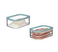 Mepal Juego de 2 recipientes herméticos para comida y queso Modula, ideal para guardar alimentos, apto para lavavajillas - Nordic Green