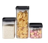 Mepal - Juego de 3 Cajas de Almacenaje Omnia - Cajas de Almacenaje con Tapa Aptas para el Armario y la Estantería de la Cocina - Almacenaje y Organización - 700 ml, 1100 ml y 2000 ml - Black