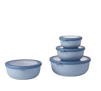 Mepal - Multi Bowl Cirqula 4-Piece Set - Food Storage Container with Lid - Suitable as Airtight Storage Box for Fridge & Freezer, Microwave Container - 350, 750, 1250, 2250ml - Nordic Blue,