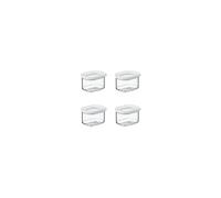 Mepal - Juego de 4 recipientes Modula - Cajas de almacenamiento con tapa - Organizadores de cocina y cajas de almacenamiento - Apilable y hermético - 4 x 175 ml - Blanco