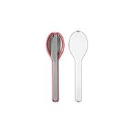 Mepal - Juego de Cubiertos de 3 Piezas Ellipse - Cuberteria para llevar - Consta de cuchillo, tenedor y cuchara - Set de Cubiertos con Estuche de Viaje - Acero Inoxidable - Nordic Pink