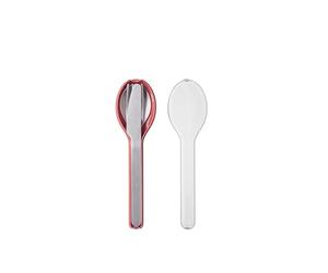 Mepal - Juego de Cubiertos de 3 Piezas Ellipse - Cuberteria para llevar - Consta de cuchillo, tenedor y cuchara - Set de Cubiertos con Estuche de Viaje - Acero Inoxidable - Vivid Mauve