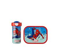 Mepal - Fiambrera Campus - Fiambrera para Niños con Vaso Escolar y Fiambrera - Fiambrera & Botella para Llevar - Apta para Lavavajillas y sin BPA - 300 ml + 750 ml - Spiderman