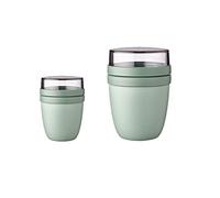 Mepal - Lunchpot Duo Pack - Grande & Pequeño - Práctico vaso para cereales, yogur, taza para llevar - Apto para congelador, microondas y lavavajillas - Nordic Sage