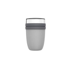 Mepal Lunchpot Ellipse - Cool Grey - Tarro térmico de 500 ml, para yogur, para llevar, mantiene la comida caliente o fría durante mucho tiempo, polipropileno, 500 + 200 ml
