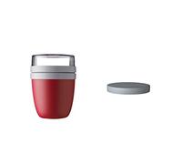Mepal - Lunchpot Switch Ellipse - Convierte tu fiambrera en un refrigerio - Práctica taza de cereales - Apto para congelador, microondas y lavavajillas - Nordic Red
