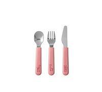Mepal Mepal Mio - Cubertería infantil (3 piezas, a partir de 12 meses, incluye cuchillo, tenedor y cuchara, 3 unidades), color rosa