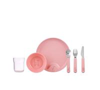 Mepal Mio - Juego de vajilla para niños 6 piezas - Deep pink - incluye plato, cuenco, taza y cubiertos - apto para lavavajillas